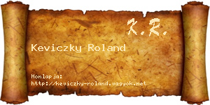 Keviczky Roland névjegykártya