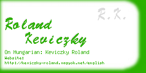 roland keviczky business card
